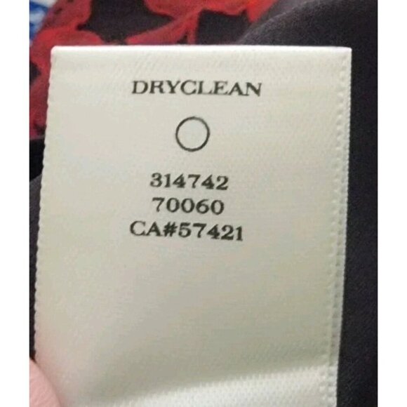 ANN TAYLOR $228 Jacquard Lined Sleeveless Flounce Dress Size 4 Black Red - Picture 11 of 11